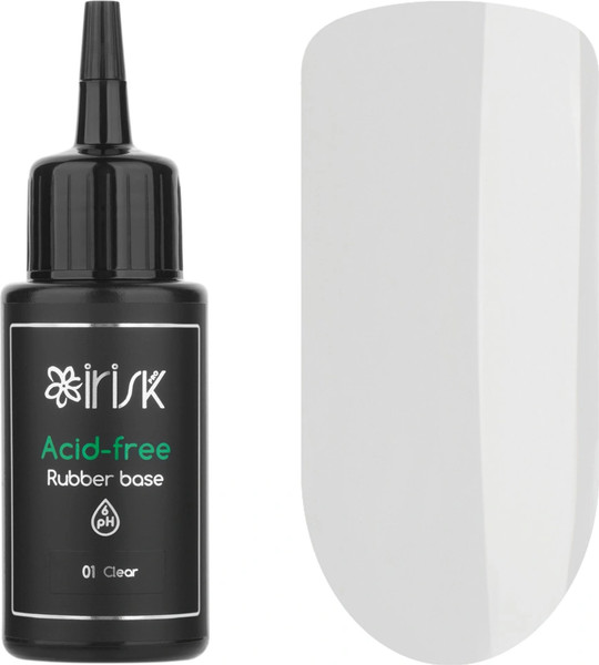 Изображение товара База для гель-лака IRISK Acid-free Rubber Base тон 01 Clear (50мл)