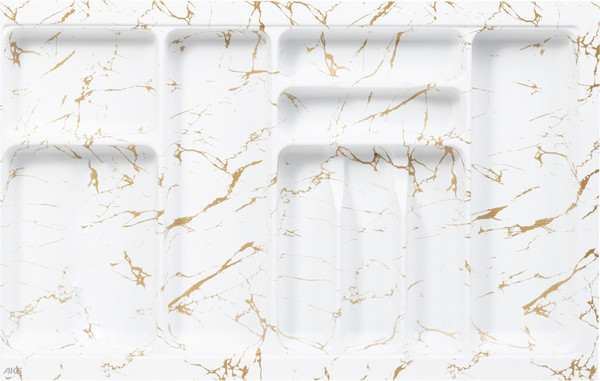 Изображение товара Органайзер для столовых приборов AKS 800 Marble 735x485 (бело-золотой мрамор)