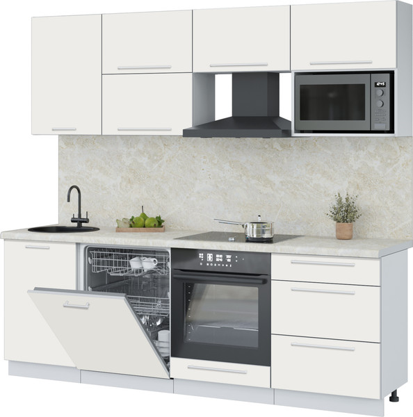 Изображение товара Кухонный гарнитур Interline Пластик 2.3-ПМ2  (зефирный/зефирный/опал светлый)