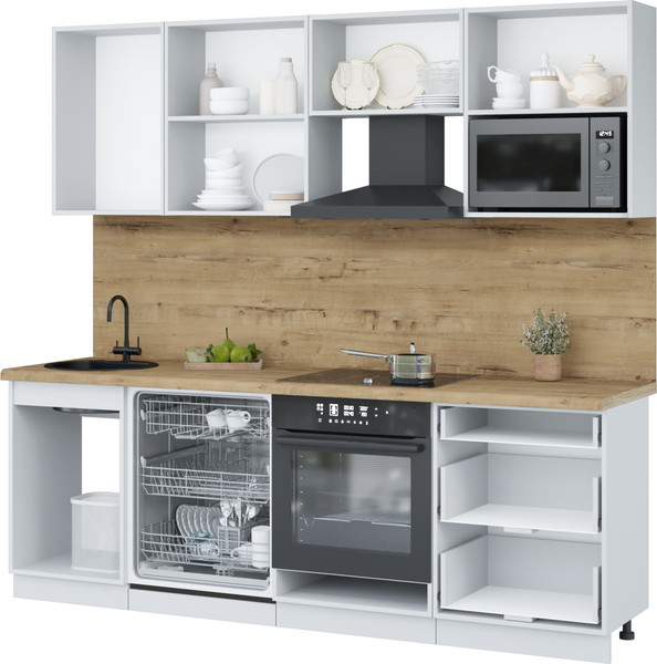 Изображение товара Кухонный гарнитур Interline Пластик 2.3-ПМ2  (полынь/полынь/травертин серый)