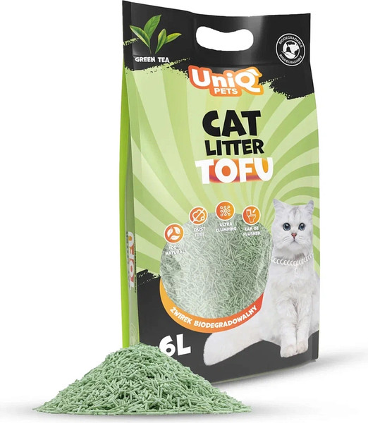 Изображение товара Наполнитель для туалета Uniq Pets Tofu Green Tea (12л/5кг)