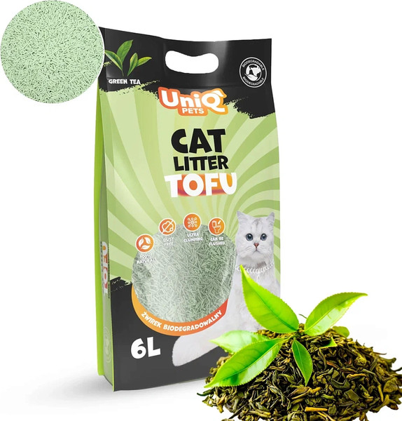 Изображение товара Наполнитель для туалета Uniq Pets Tofu Green Tea (12л/5кг)