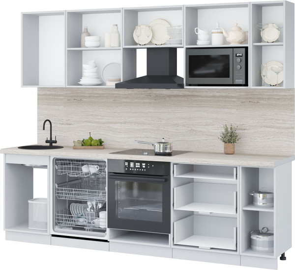 Изображение товара Кухонный гарнитур Interline Пластик 2.6-ПМ2  (оксид темный/оксид светлый/кастилло темный)