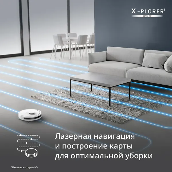 Изображение товара Робот-пылесос Tefal X-plorer Serie 90+ Animal & Allergy RG8797WH