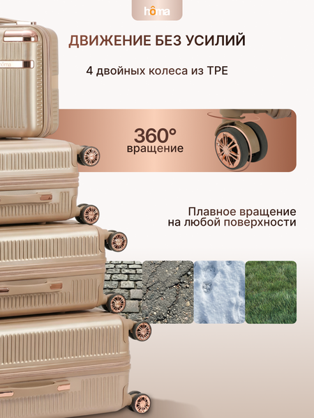 Изображение товара Набор чемоданов Homa 4CHMD-CH (3шт, золотой)