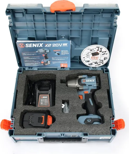 Изображение товара Аккумуляторный гайковерт Senix X2 20В / PDWX2-M7-EU (1x4Ач, ЗУ, кейс)