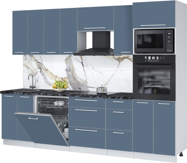 Изображение товара Кухонный гарнитур Interline Пластик 2.8-ПМ2  (арктический/арктический/кастилло темный)