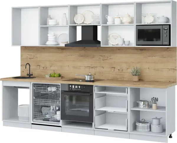 Изображение товара Кухонный гарнитур Interline Пластик 3.0-ПМ2  (полынь/полынь/кастилло темный)