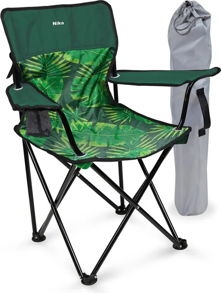 Изображение товара Кресло складное Ника Премиум 5 / ПСП5 (тропические листья на темном)