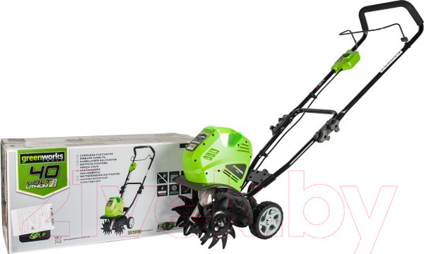 Изображение товара Мотокультиватор аккумуляторный Greenworks G40TLK4 (27087VB)