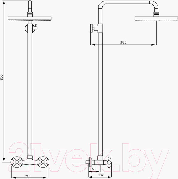 Изображение товара Верхний душ со смесителем Istok 0402.977