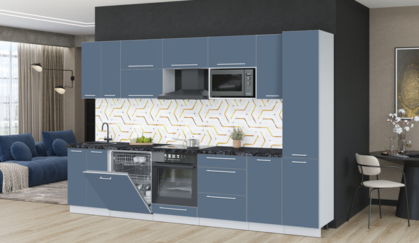 Изображение товара Кухонный гарнитур Interline Пластик 3.2-ПМ2  (арктический/арктический/кастилло темный)