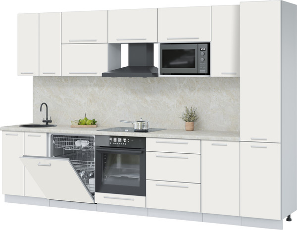 Изображение товара Кухонный гарнитур Interline Пластик 3.2-ПМ2  (зефирный/зефирный/опал светлый)