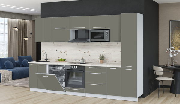 Изображение товара Кухонный гарнитур Interline Пластик 3.2-ПМ2  (кварцевый/кварцевый/бискайская сосна)