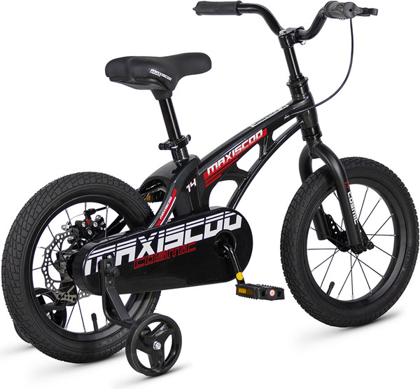 Изображение товара Детский велосипед Maxiscoo Cosmic Базовый Плюс 14 2026 / MSC-C1453B (черный глянцевый, разобранный, в коробке)
