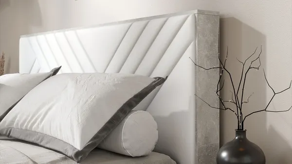 Изображение товара Двуспальная кровать ТриЯ Хилтон универсальная тип 1 160x200 (ателье светлый/белый)