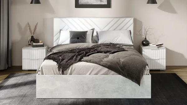 Изображение товара Двуспальная кровать ТриЯ Хилтон универсальная тип 1 160x200 (ателье светлый/белый)