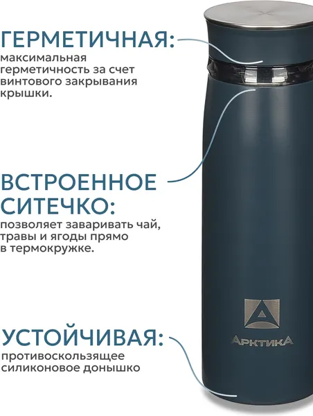 Изображение товара Термокружка Арктика 715-420CB-DKGY (индиго)