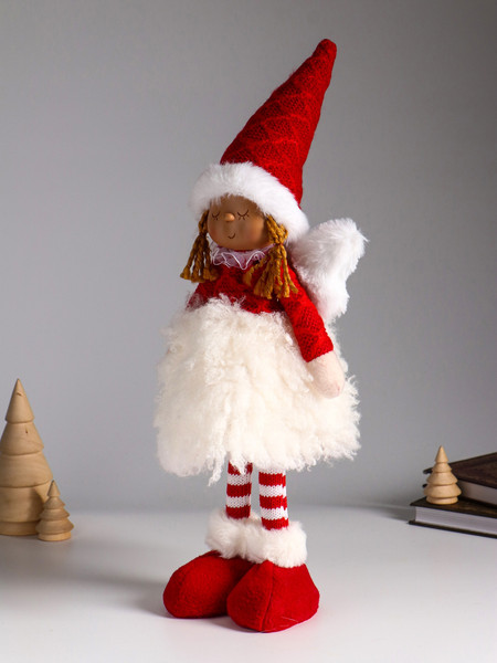 Изображение товара Кукла сувенирная Sima-Land Ангелочек в меховой юбочке и красном колпаке 10870221