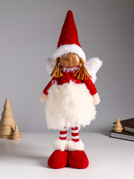 Изображение товара Кукла сувенирная Sima-Land Ангелочек в меховой юбочке и красном колпаке 10870221