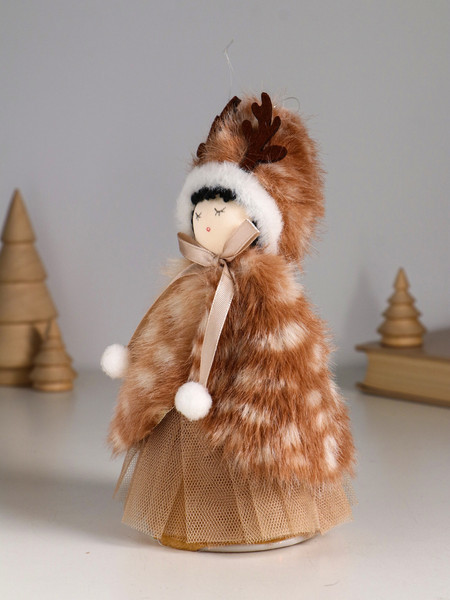 Изображение товара Кукла сувенирная Sima-Land Девочка в меховой накидке, в шапке с рожками 10869823