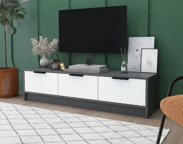 Изображение товара Тумба Interline ТВ Концепт КТ-ТВ3-35 Техно (антрацит/белый)