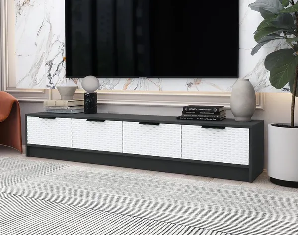 Изображение товара Тумба Interline ТВ Концепт КТ-ТВ4-35 Техно (антрацит/белый)