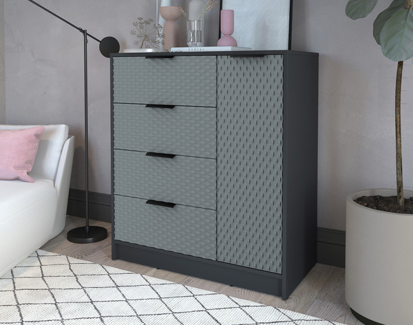 Изображение товара Тумба Interline Концепт КТ-Т90 Техно (антрацит/серый)