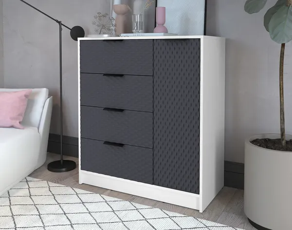 Изображение товара Тумба Interline Концепт КТ-Т90 Техно (белый платинум/пепел)