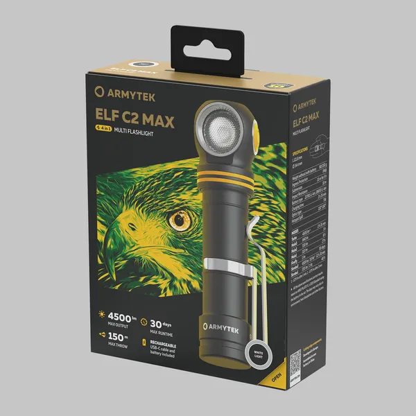Изображение товара Фонарь Armytek Elf C2 Max USB-C White F10701C