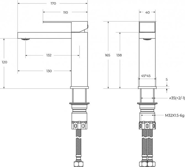 Изображение товара Смеситель Cezares SLIDER-LS-01-W0