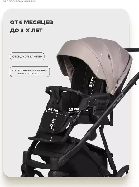 Изображение товара Детская универсальная коляска Riko X Plus 2 в 1 Basic (42, бежевый)