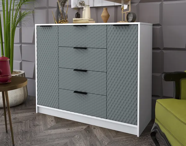 Изображение товара Тумба Interline Концепт КТ-Т120 Техно (белый платинум/серый)