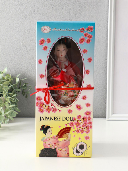 Изображение товара Кукла сувенирная Sima-Land Японка в цветочном кимоно с музыкальным инструментом 4147021