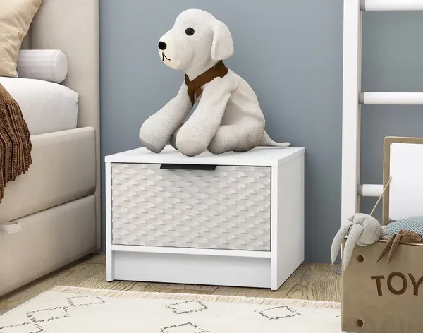 Изображение товара Прикроватная тумба Interline Концепт КТ-ТК1-35 Техно (белый платинум/кашемир)