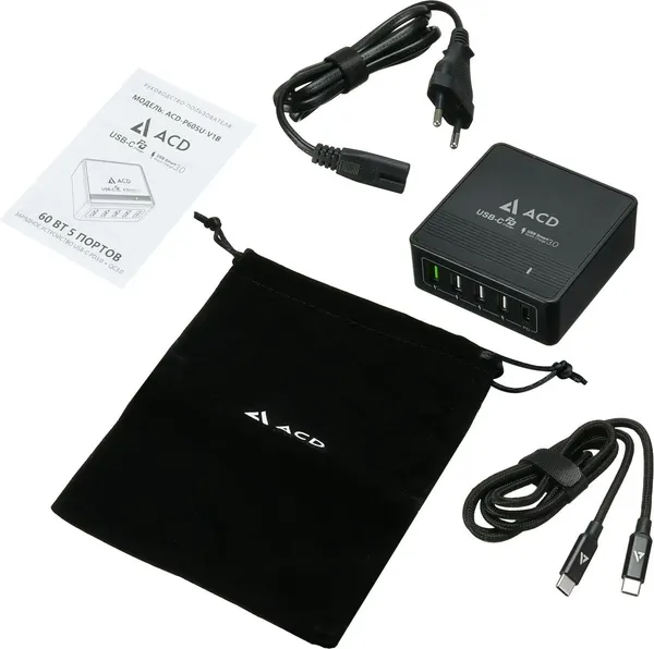 Изображение товара Зарядное устройство сетевое ACD ACD-P605U-V1B
