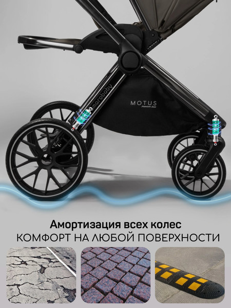 Изображение товара Детская универсальная коляска Amarobaby 2в1 Motus Premium Ecco / AB24-10MOTUSL/11 (серый)