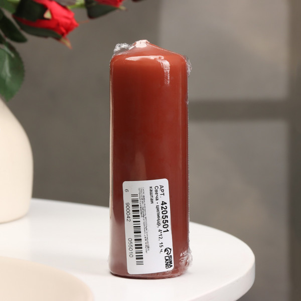 Изображение товара Свеча Дарим Красиво Цилиндр / 4205501 (каштан)