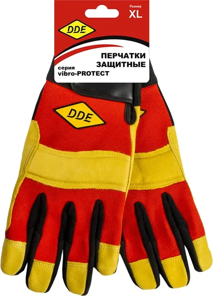Изображение товара Перчатки защитные DDE Vibro-Protect / 648-533 (р.XL, кожа/спандекс)