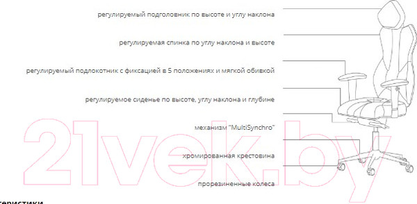 Изображение товара Кресло офисное Kulik System Royal азур (серый с подголовником)