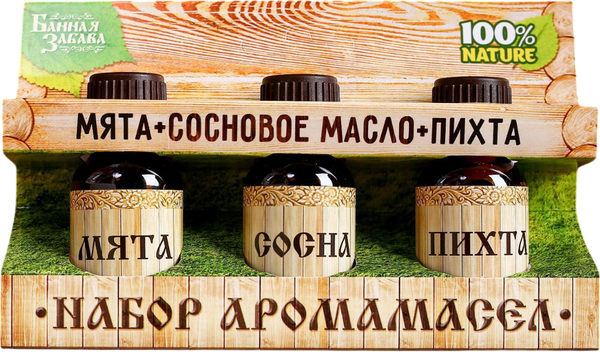 Изображение товара Набор эфирных масел Банная забава Мята, сосновое масло, пихта 1246846 (3x15мл)