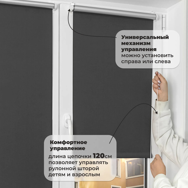Изображение товара Рулонная штора Sundays Home LM 167-07 43х215 (темно-серый)