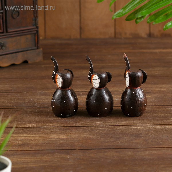 Изображение товара Набор статуэток Sima-Land Слоники / 3370396 (3шт)