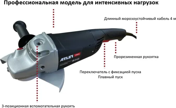 Изображение товара Угловая шлифовальная машина Atlet PGA230PRO24