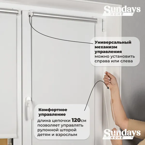Изображение товара Рулонная штора Sundays Home LM 167-01 67х215 (белый)