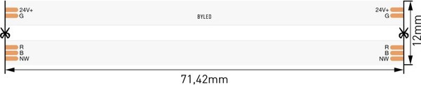 Изображение товара Светодиодная лента Byled Pro+ COB CSP LED / BLSCOB-784-24-19-RGBNW-PRO+