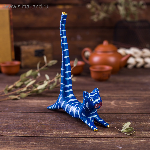 Изображение товара Статуэтка Sima-Land Кошка синяя под кольца 4166081