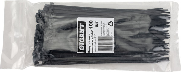 Изображение товара Стяжка для кабеля Gigant G/1/7 (черный,100 шт)