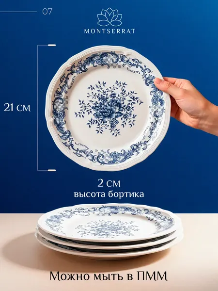 Изображение товара Набор тарелок Montserrat HQY25070209 (4шт)