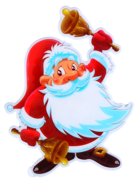 Изображение товара Наклейка на окно новогодняя Зимнее волшебство Дед Мороз с колокольчиками 3566317